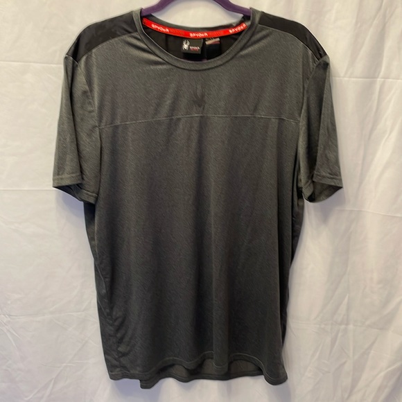 Spyder Athletic Men’s Short Sleeve Shirt Size Large Gym Workout Exercise - Picture 1 of 6